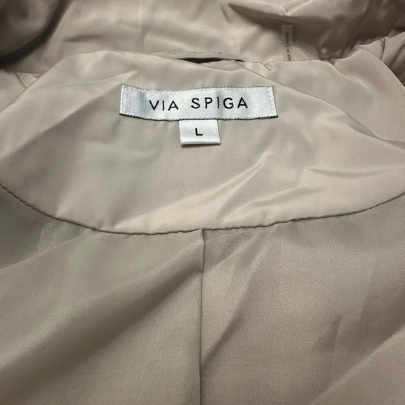 Via Spiga Water Resistant Packable Rain Coat Jacket Womens Large NWT - Picture 2 of 11